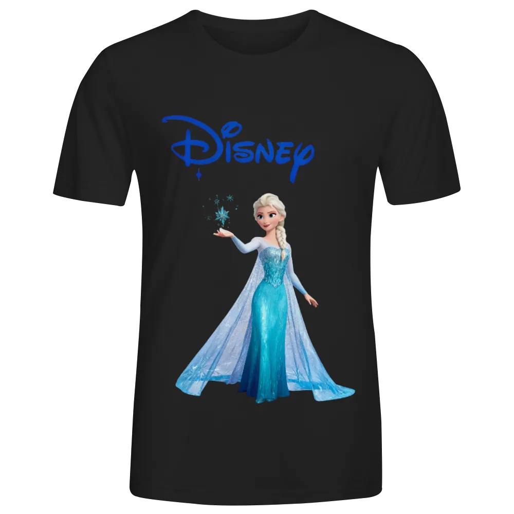 Disney Frozen Elsa Graphic Unisex Black T - Shirt