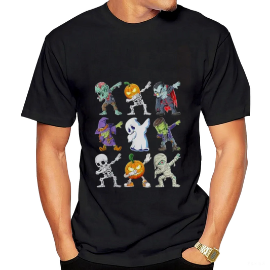 Dabbing Halloween Boys Skeleton Zombie Scary Pumpkin Mummy T-Shirt