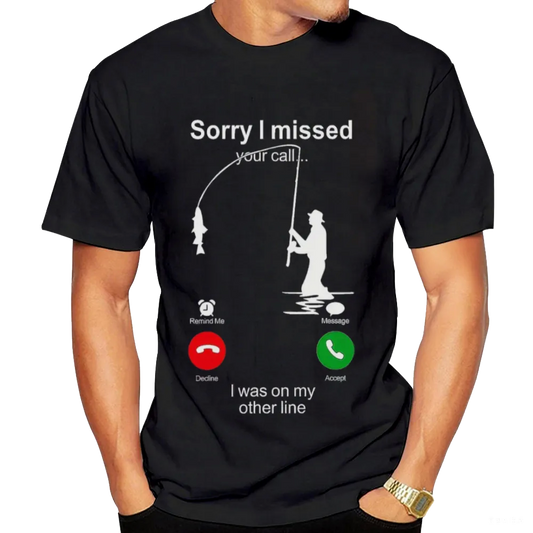 Hilarious Fishing - Themed "Missed Call" T - Shirt | TikTok - Ready Humor