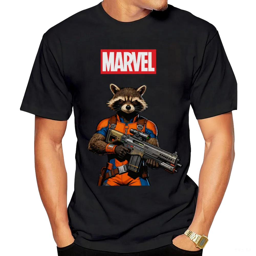 Marvel Guardians of the Galaxy Rocket Raccoon Graphic Tee - A Must-Have for Marvel Fans!