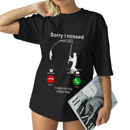 Hilarious Fishing - Themed "Missed Call" T - Shirt | TikTok - Ready Humor