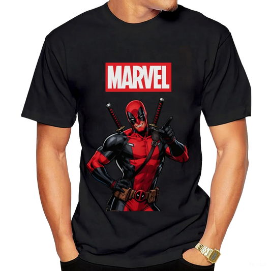 Marvel Deadpool Graphic Tee - Channel the Merc with a Mouth's Quirky Charm!