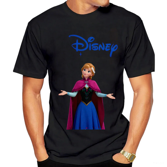 Disney Anna from Frozen Graphic Black T-Shirt for Men and Woman