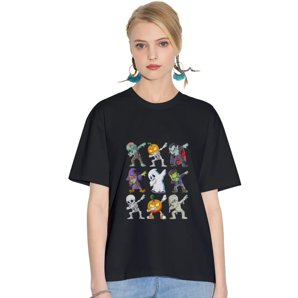 Dabbing Halloween Boys Skeleton Zombie Scary Pumpkin Mummy T-Shirt