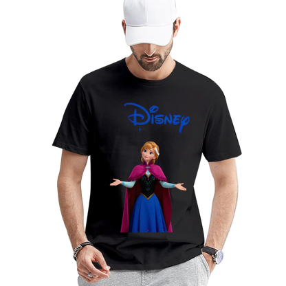 Disney Anna from Frozen Graphic Black T-Shirt for Men and Woman