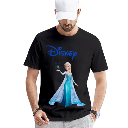 Disney Frozen Elsa Graphic Unisex Black T - Shirt