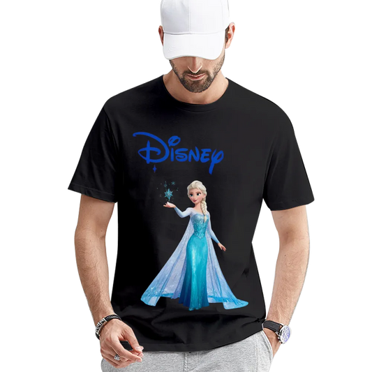Disney Frozen Elsa Graphic Unisex Black T - Shirt