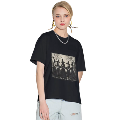 Basic Witch Halloween T Shirt Women Vintage Graphic Coffee Tees Shirt Short Sleeve Casual Funny Halloween Party Shirts