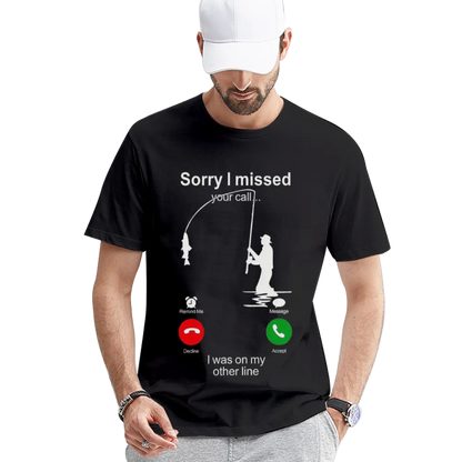 Hilarious Fishing - Themed "Missed Call" T - Shirt | TikTok - Ready Humor