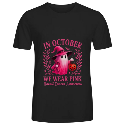 Breast Cancer Women Halloween in October We Wear Pink T-Shirt