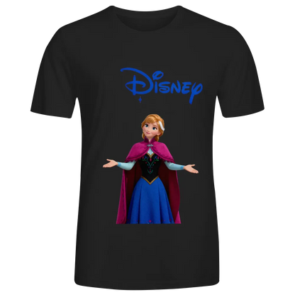 Disney Anna from Frozen Graphic Black T-Shirt for Men and Woman