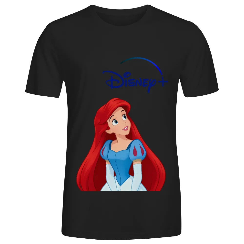 Disney+ The Little Mermaid Ariel Unisex Black T - Shirt