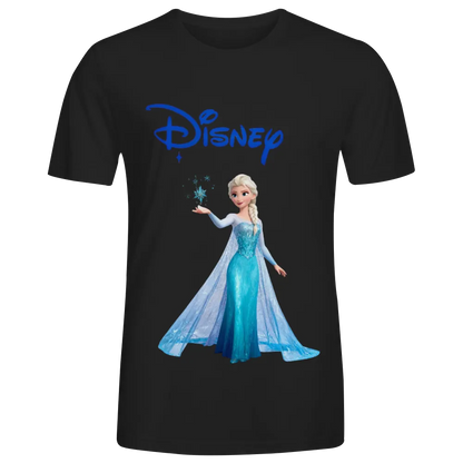Disney Frozen Elsa Graphic Unisex Black T - Shirt