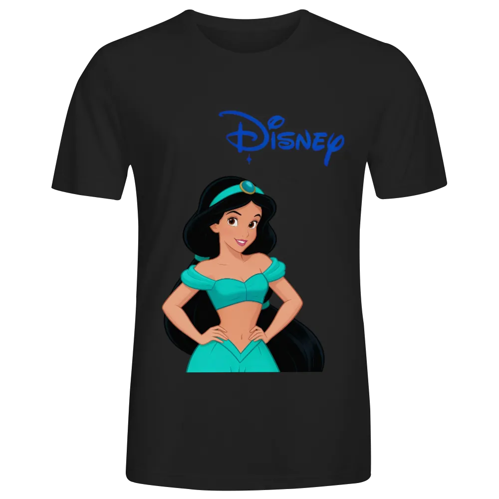 Disney Jasmine Unisex Black T - Shirt