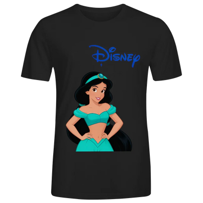 Disney Jasmine Unisex Black T - Shirt