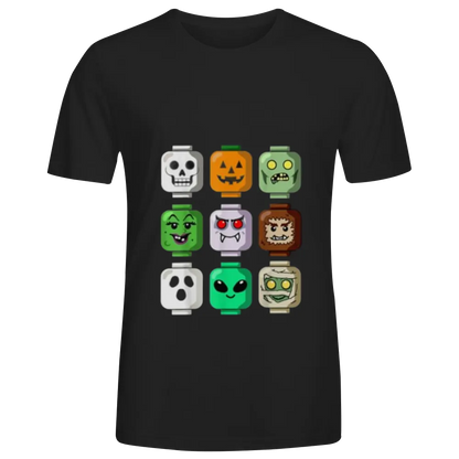 Halloween Building Brick Head Pumpkin Ghost Zombie Boys T-Shirt