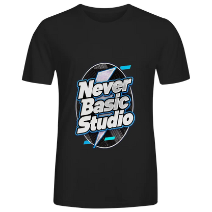 Custom "Never Basic Studio" Logo Tee – Personalized T - Shirt for Your Brand