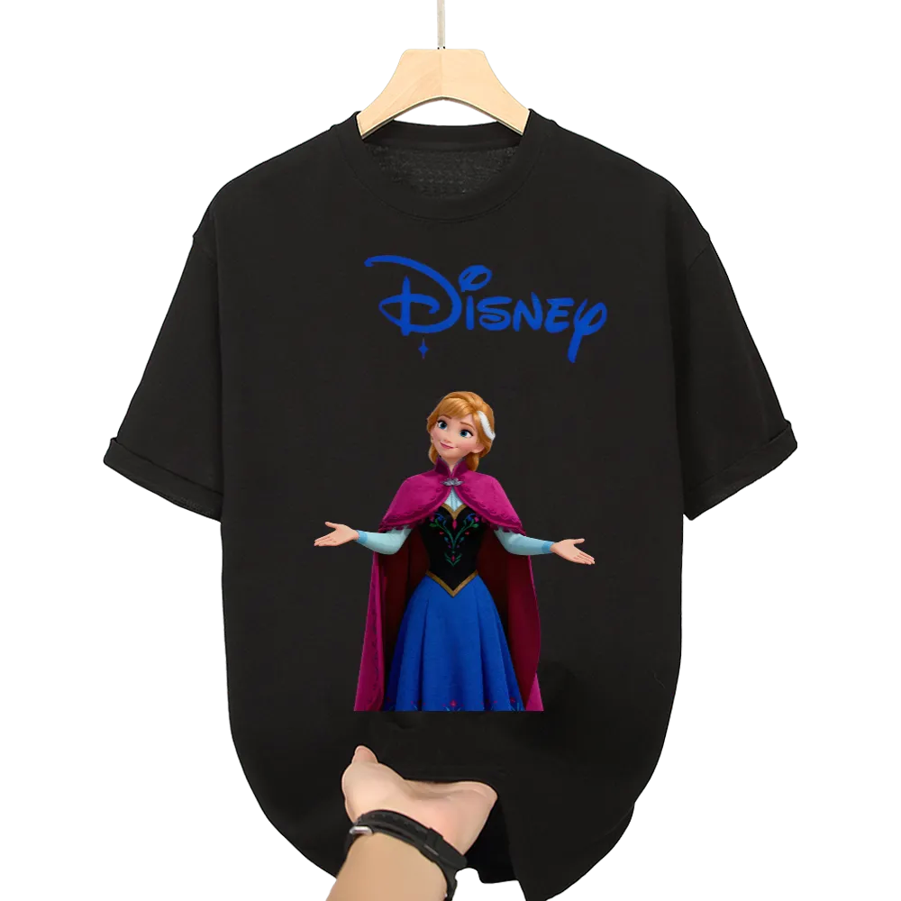 Disney Anna from Frozen Graphic Black T-Shirt for Men and Woman