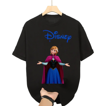 Disney Anna from Frozen Graphic Black T-Shirt for Men and Woman