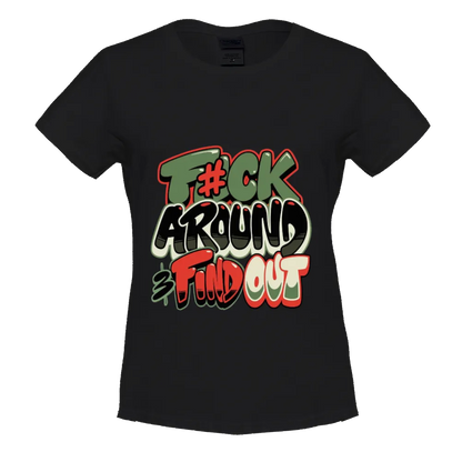 Edgy "F#ck Around & Find Out" Graffiti - Style Graphic Tee