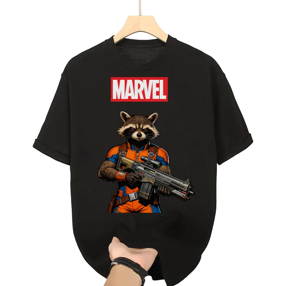 Marvel Guardians of the Galaxy Rocket Raccoon Graphic Tee - A Must-Have for Marvel Fans!