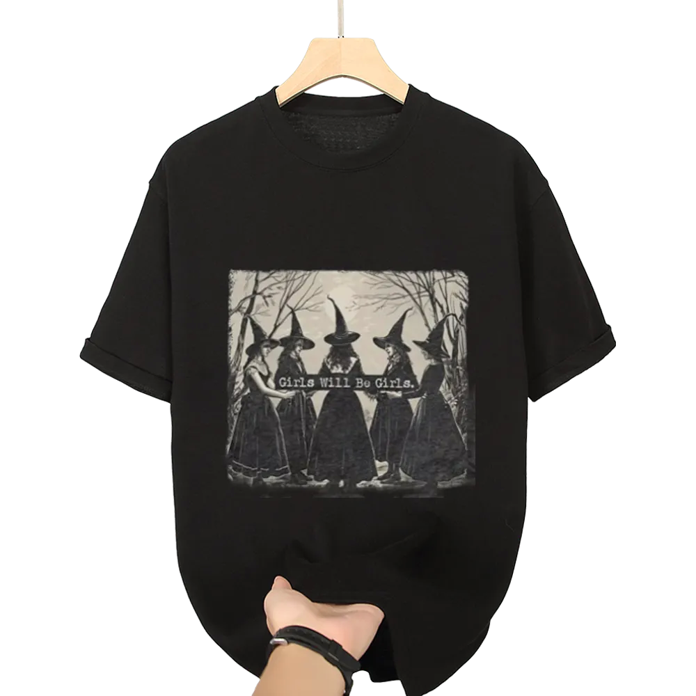 Basic Witch Halloween T Shirt Women Vintage Graphic Coffee Tees Shirt Short Sleeve Casual Funny Halloween Party Shirts