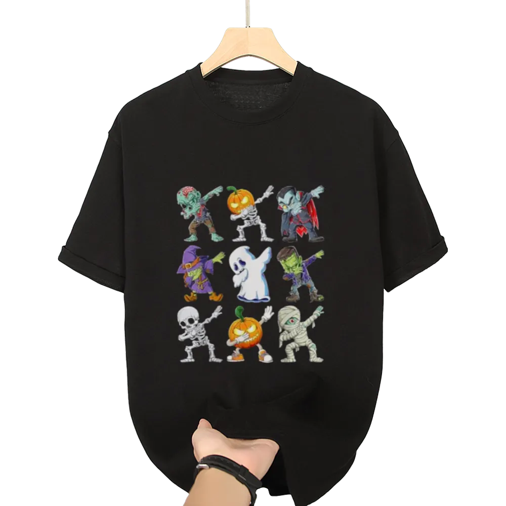 Dabbing Halloween Boys Skeleton Zombie Scary Pumpkin Mummy T-Shirt
