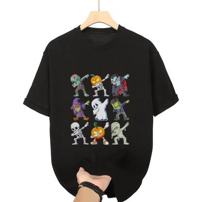 Dabbing Halloween Boys Skeleton Zombie Scary Pumpkin Mummy T-Shirt