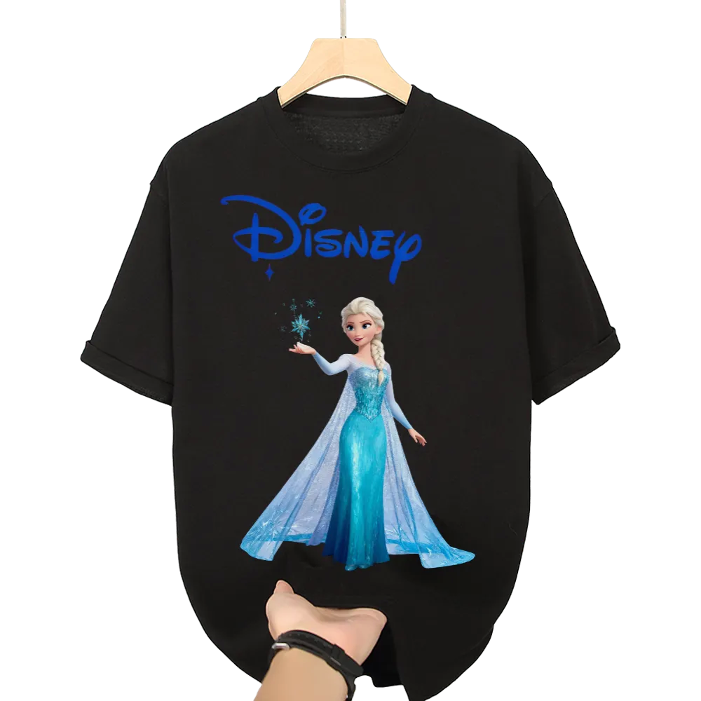 Disney Frozen Elsa Graphic Unisex Black T - Shirt