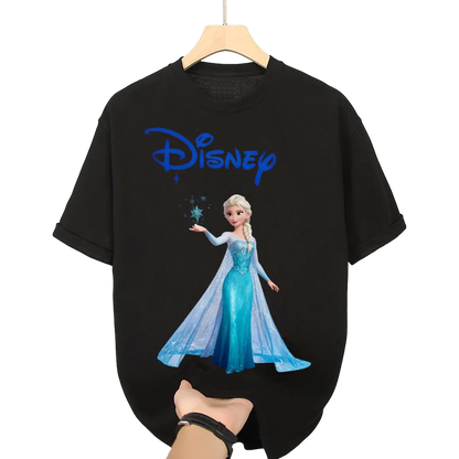 Disney Frozen Elsa Graphic Unisex Black T - Shirt