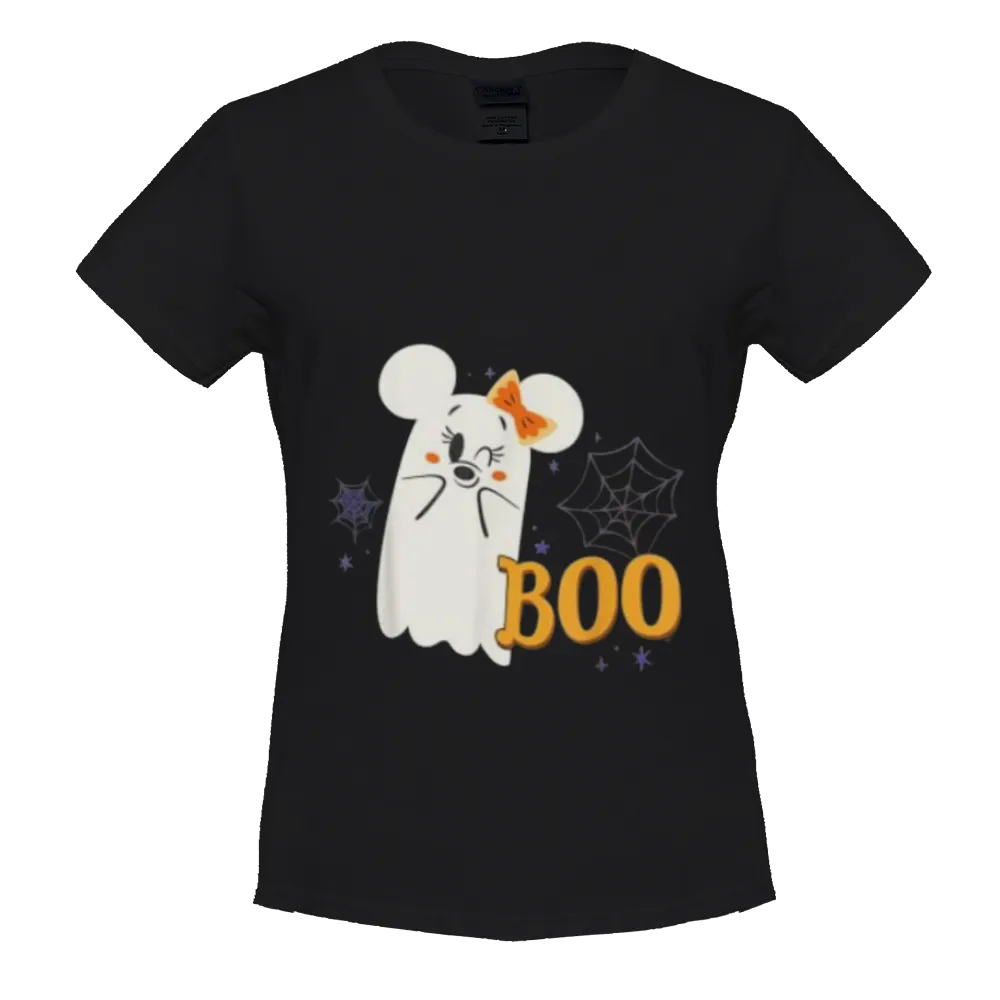 Disney Minnie Mouse Cute Little Ghost Boo Halloween T-Shirt