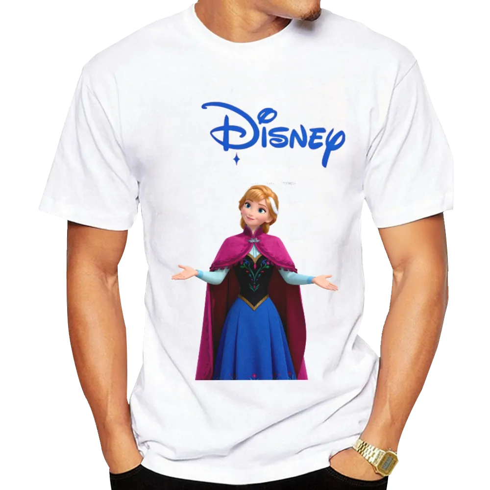 Disney Anna from Frozen Graphic Black T-Shirt for Men and Woman