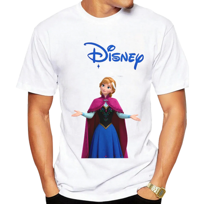Disney Anna from Frozen Graphic Black T-Shirt for Men and Woman