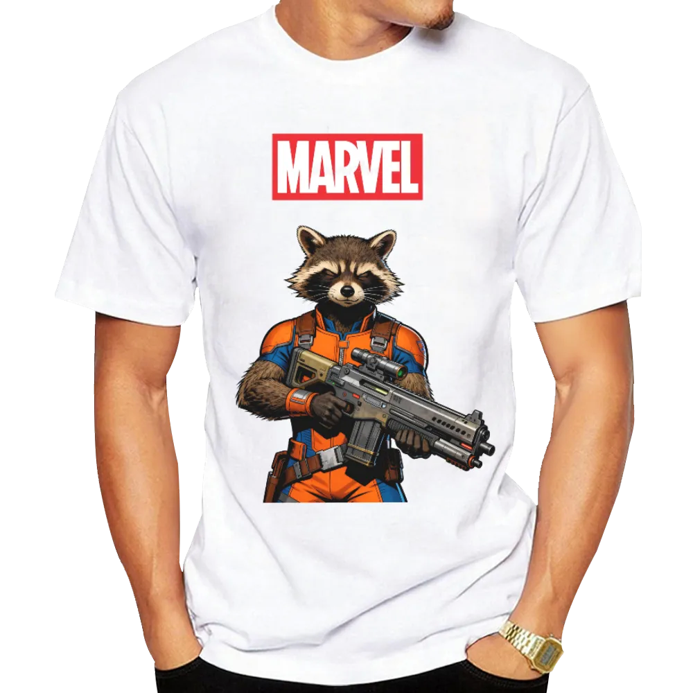 Marvel Guardians of the Galaxy Rocket Raccoon Graphic Tee - A Must-Have for Marvel Fans!