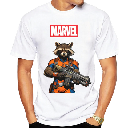 Marvel Guardians of the Galaxy Rocket Raccoon Graphic Tee - A Must-Have for Marvel Fans!