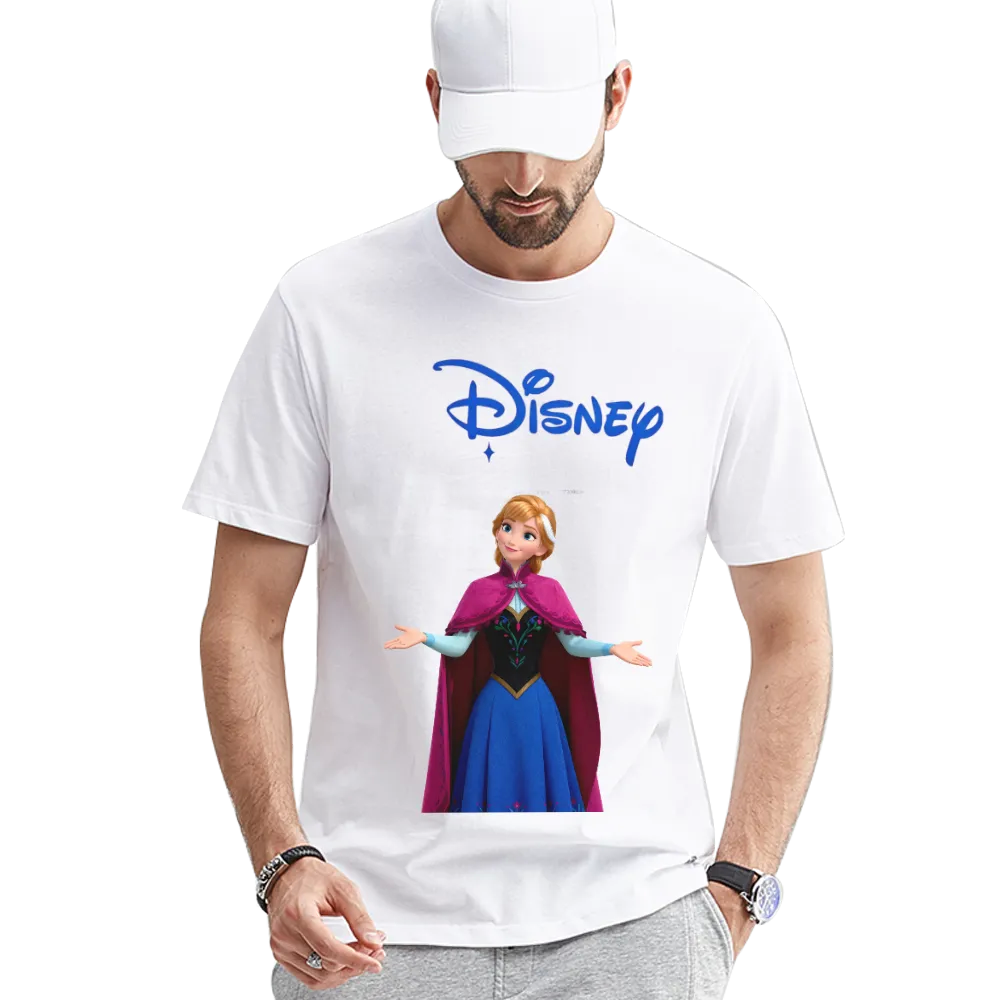 Disney Anna from Frozen Graphic Black T-Shirt for Men and Woman