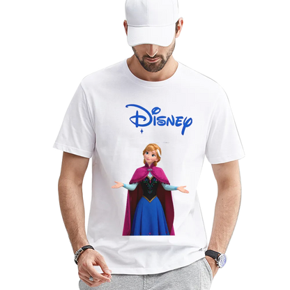 Disney Anna from Frozen Graphic Black T-Shirt for Men and Woman