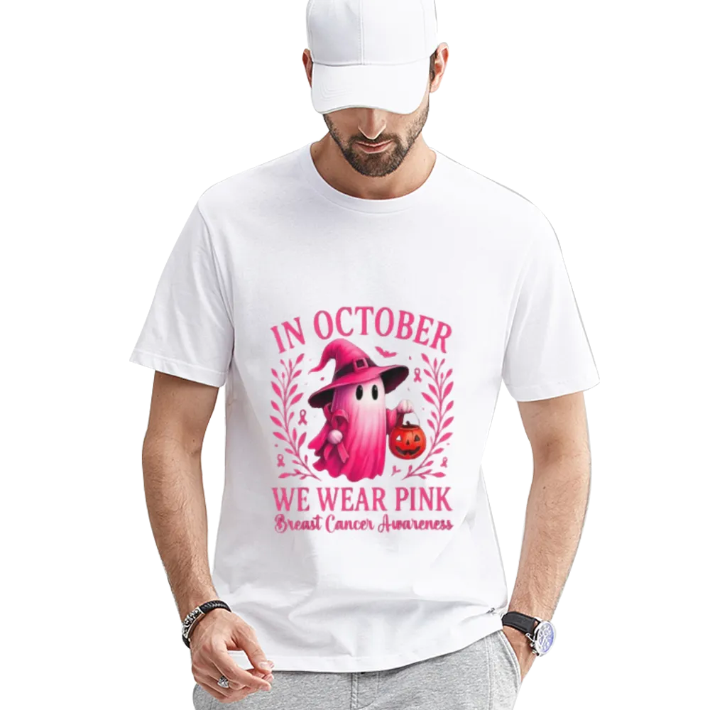 Breast Cancer Women Halloween in October We Wear Pink T-Shirt