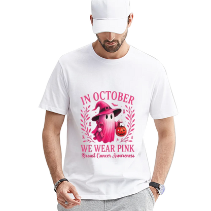 Breast Cancer Women Halloween in October We Wear Pink T-Shirt