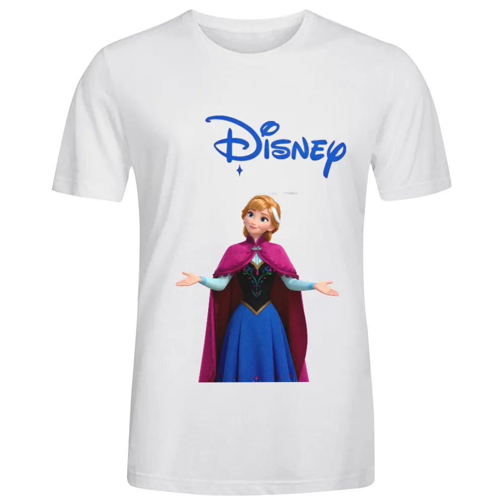 Disney Anna from Frozen Graphic Black T-Shirt for Men and Woman
