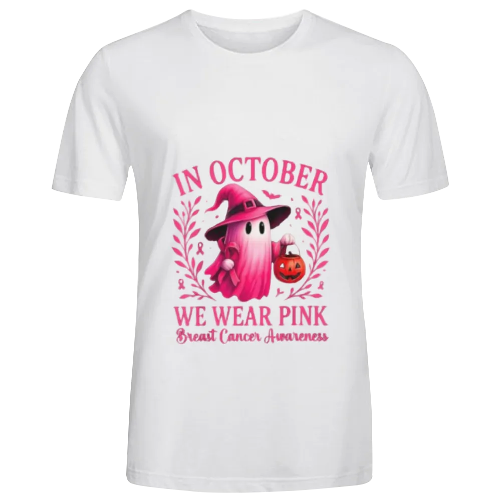 Breast Cancer Women Halloween in October We Wear Pink T-Shirt