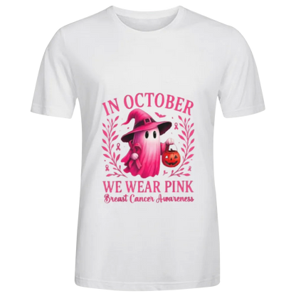 Breast Cancer Women Halloween in October We Wear Pink T-Shirt