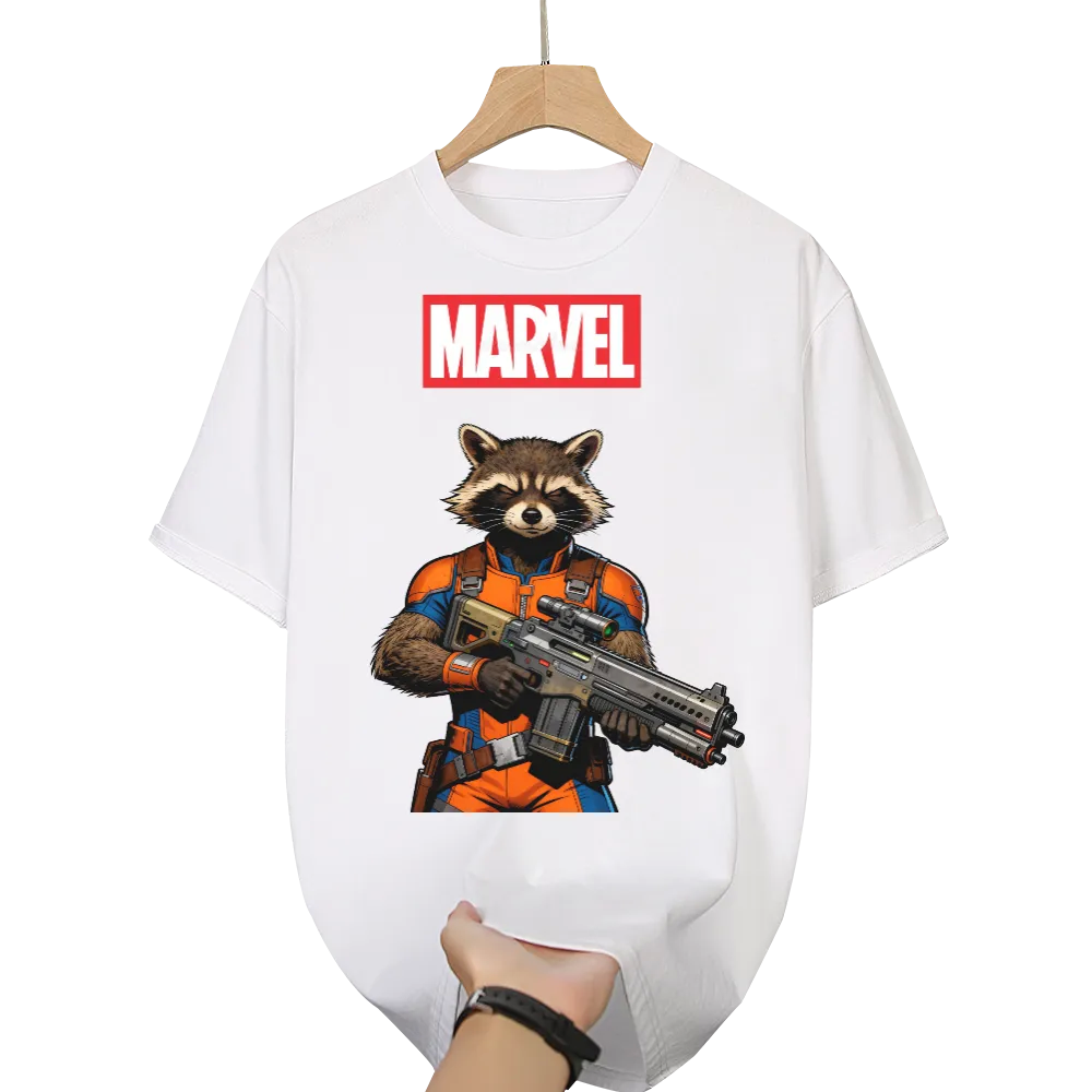 Marvel Guardians of the Galaxy Rocket Raccoon Graphic Tee - A Must-Have for Marvel Fans!