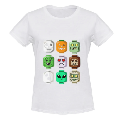 Halloween Building Brick Head Pumpkin Ghost Zombie Boys T-Shirt