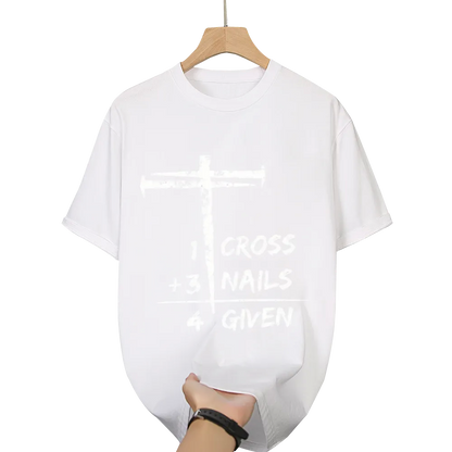 Christian "1 Cross + 3 Nails = 4 Given" Graphic Tee